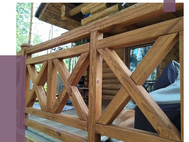 Деревянные перила под ключ в Курске от 7818 руб. 