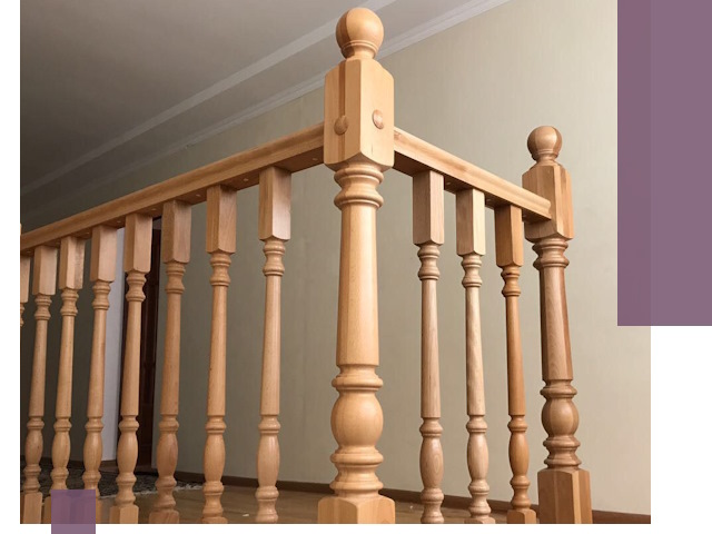 Деревянные перила на заказ в Курске: монтаж и изготовление