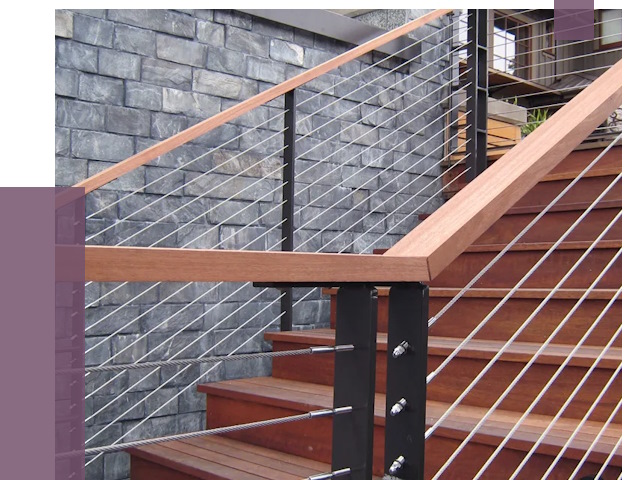 Тросовые перила под ключ в Курске от 7922 руб.