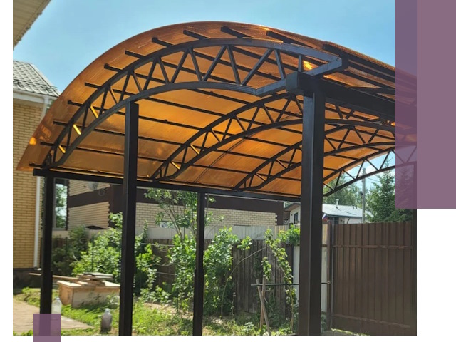 Изготовление навесов под ключ в Курске из качественных материалов