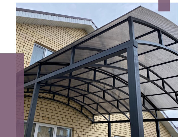 Монтаж козырьков в Курске от 11727 руб. | ПРОЛЁТ-Кус