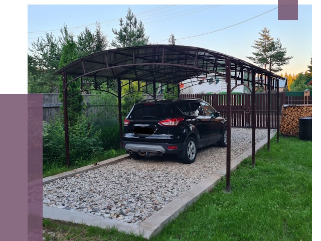 Навесы для автомобиля в Курске от 13395 руб.  | ПРОЛЁТ-Кус