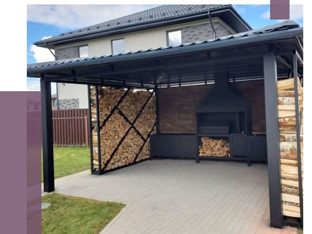 Навесы для барбекю в Курске от 12978 руб. под ключ | ПРОЛЁТ-Кус