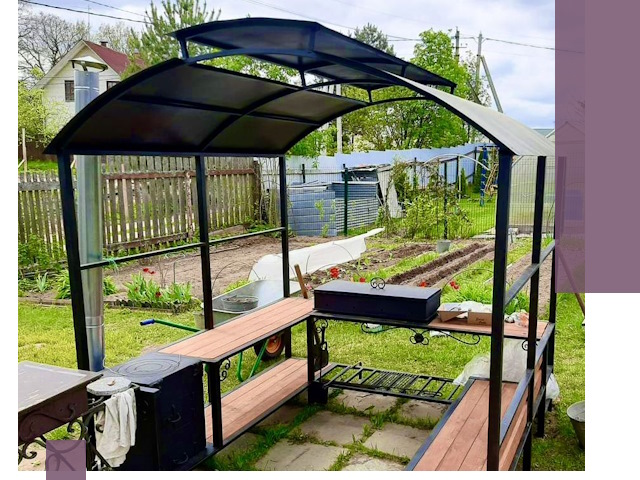 Навесы для барбекю в Курске: изготовление, монтаж и демонтаж