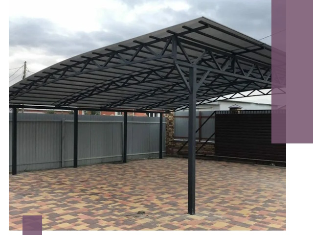 Металлические навесы под ключ в Курске — изготовление и монтаж