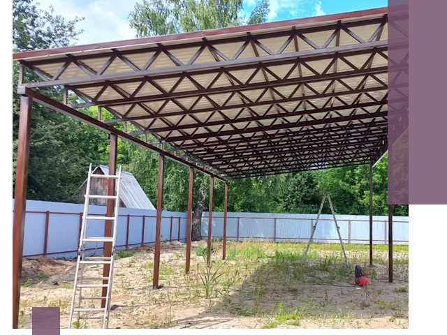 Односкатные навесы под ключ в Курске — изготовление и монтаж