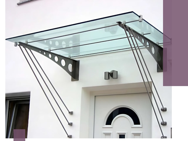 Козырьки над входом под ключ в Курске — изготовление и монтаж