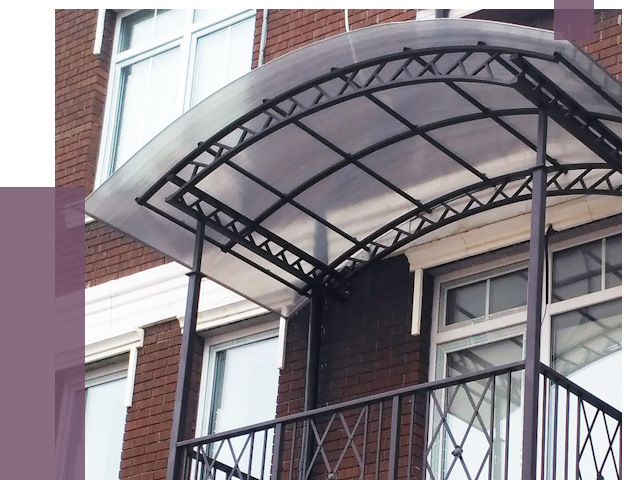 Козырьки над балконом в Курске от 8808 руб. | ПРОЛЁТ-Кус