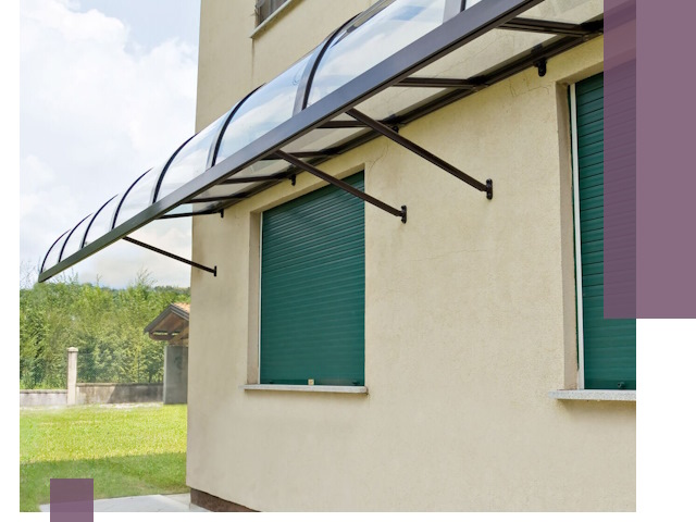 Козырьки над окнами в Курске — изготовление и монтаж по выгоде