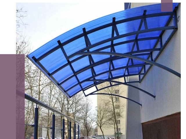 Козырьки из поликарбоната в Курске от 4378 руб. под ключ | ПРОЛЁТ-Кус