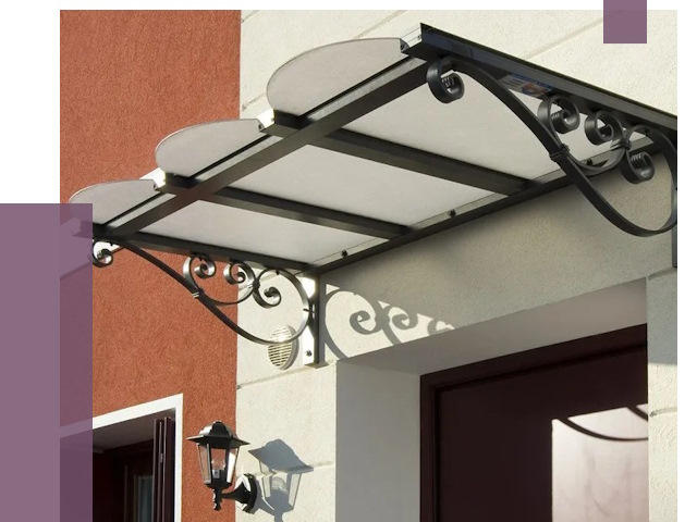 Односкатные козырьки в Курске от 8548 руб.  | ПРОЛЁТ-Кус