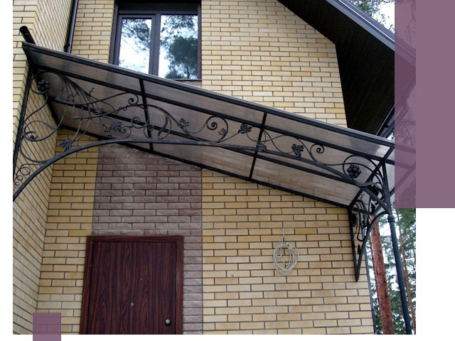 Односкатные козырьки из металла под ключ в Курске