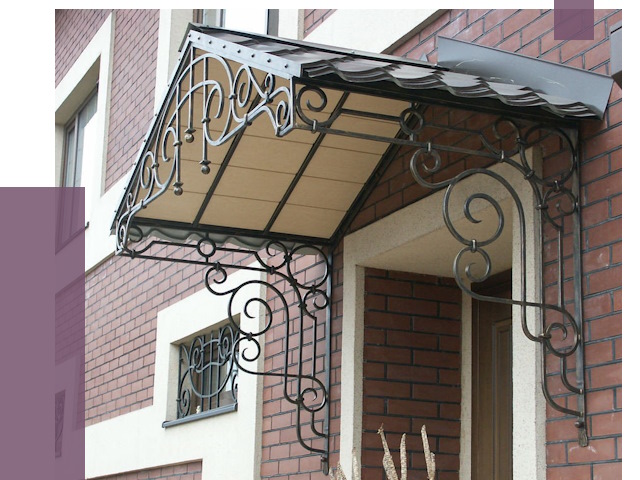 Двускатные козырьки в Курске под ключ от 13030 руб.