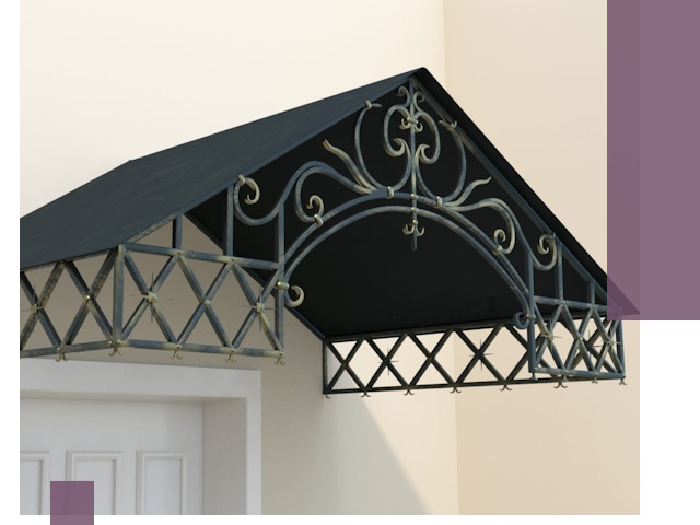 Двускатные металлические козырьки под ключ в Курске