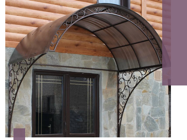 Арочные козырьки под ключ в Курске: изготовление и монтаж